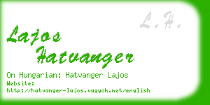 lajos hatvanger business card